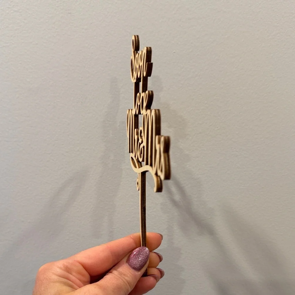 Elegant Tan Wedding Cake Topper